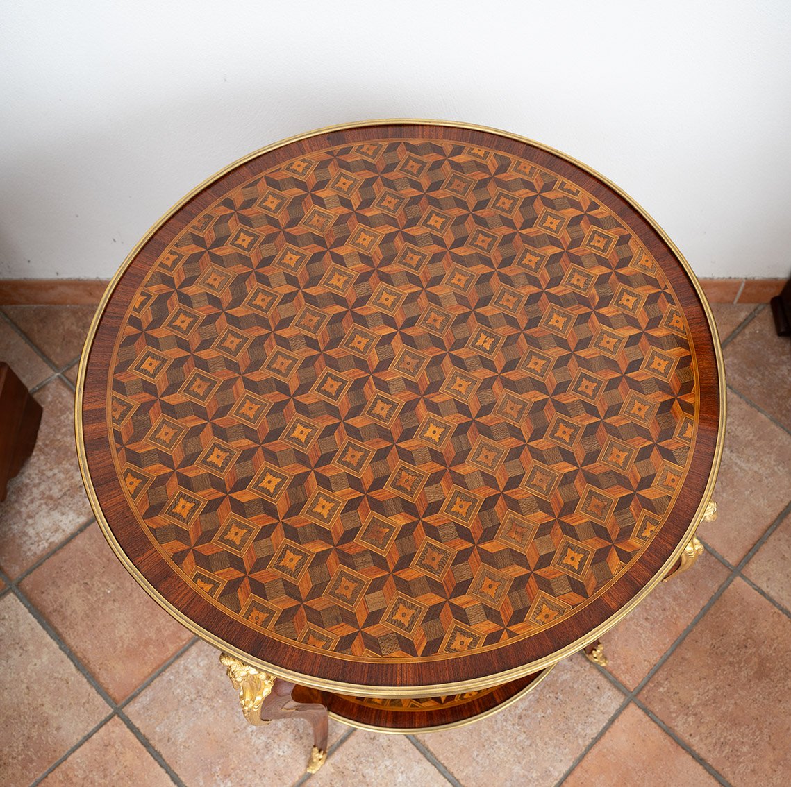 Table basse ancienne Napoléon III, France, XIXe siècle.-photo-3