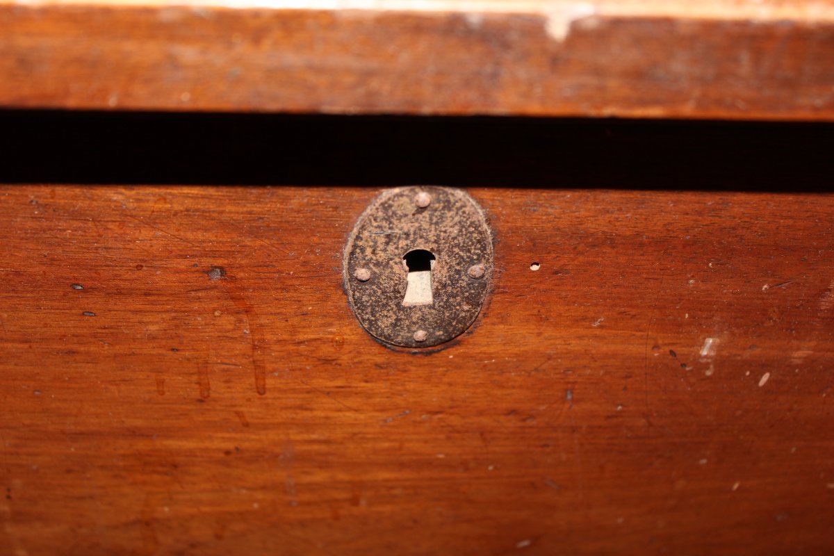 Antique Chest In Solid Walnut, Italy, 19th Century-photo-1