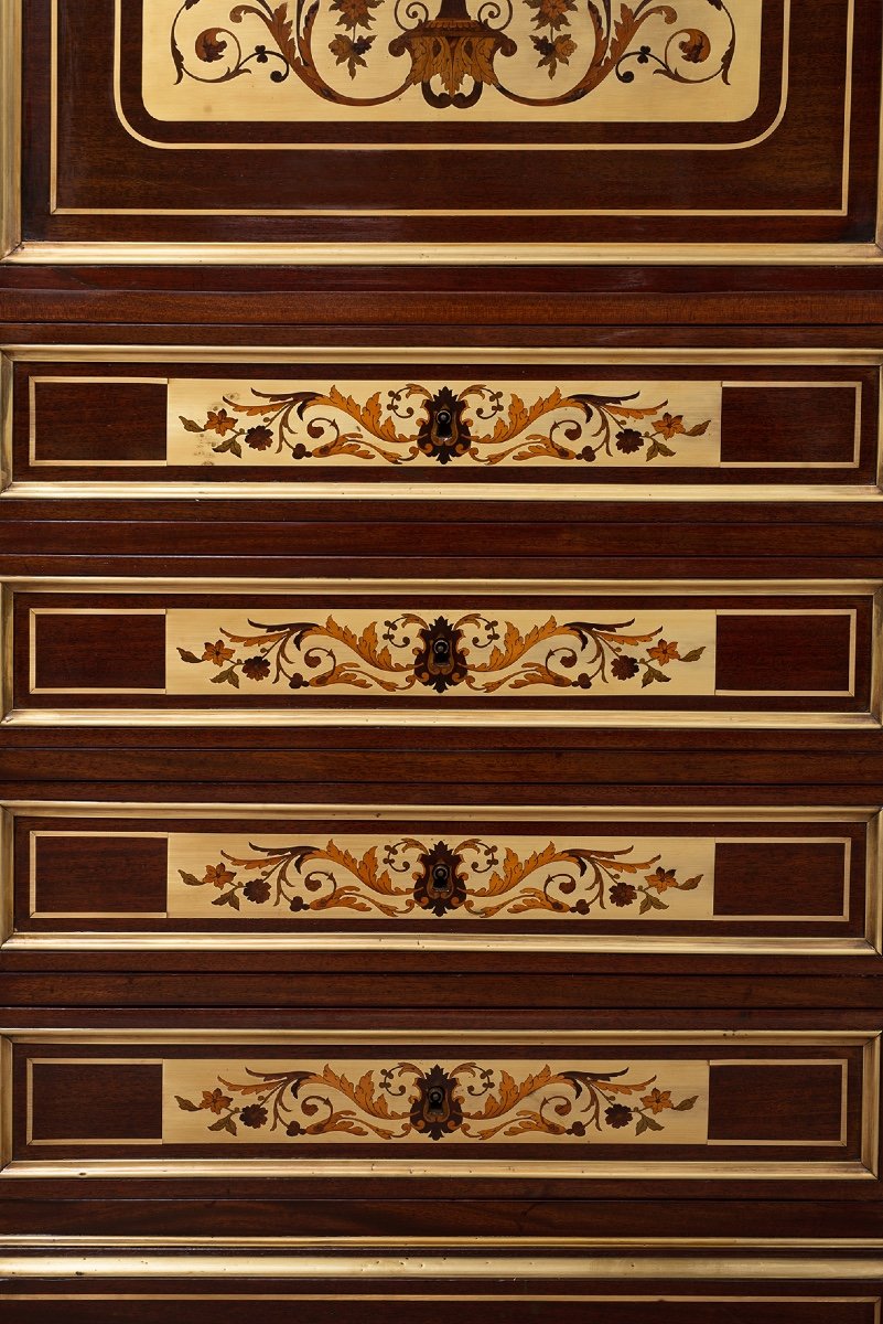 Former French Secretaries Napoleon III In Mahogany With Gilt Bronze Grafts. Period 19sieclè-photo-4