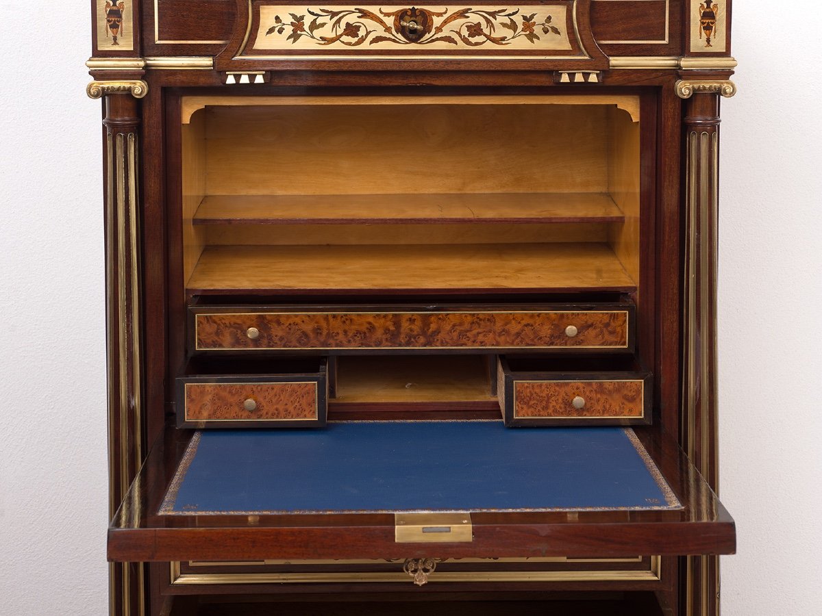 Former French Secretaries Napoleon III In Mahogany With Gilt Bronze Grafts. Period 19sieclè-photo-1