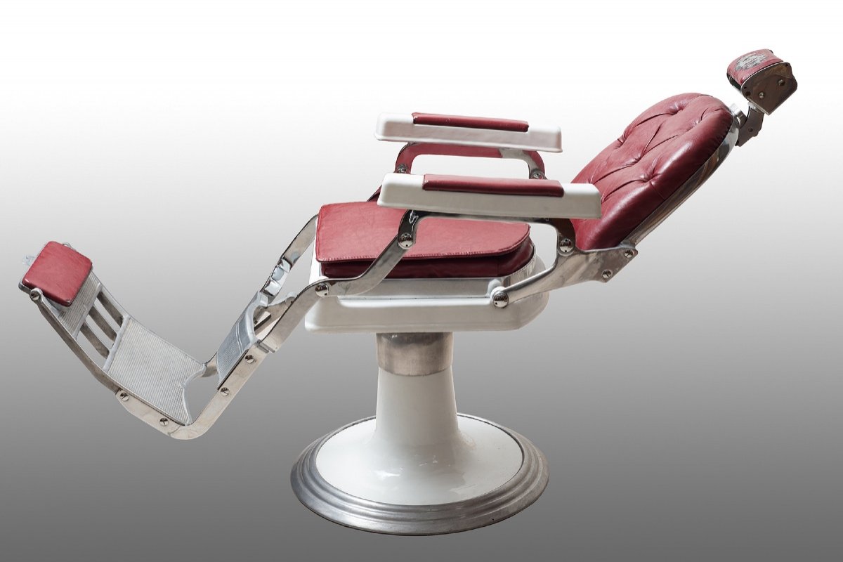 Barber Chair (armchair) In Chrome Steel From The 60s. Naples-photo-2