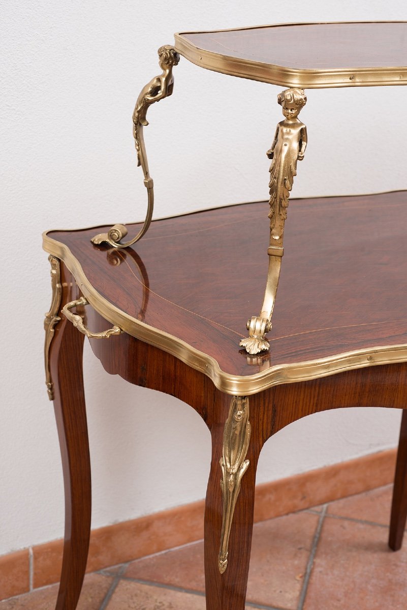 Antique French Napoleon III Table From The 19th Century.-photo-3