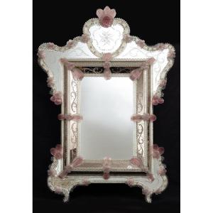 Antique Venetian Louis XV Style Mirror From The Early 20th Century.