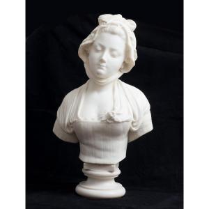 Antique Sculpture In White Marble France 19th Century.