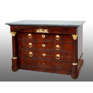 Antique French Empire Chest Of Drawers, Early 19th Century.