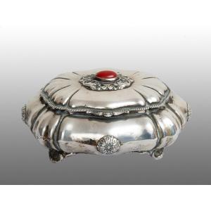 Silver Jewelry Box From The Early 20th Century.