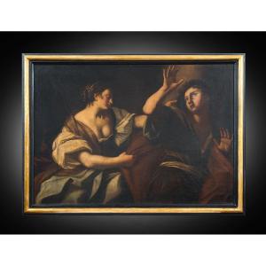 Tableau Ancienne Huile Sur Toile Marche XVII Siècle.