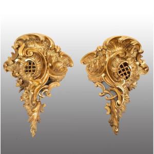Pair Of Antique Louis Philippe Shelves, 19th Century.