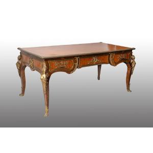 Bureau plat ancien Napoléon III, France, XIXe siècle.