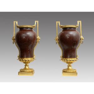Pair Of Antique Vases Napoleon III France 19th Century.