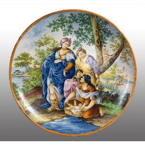Antique Deruta Majolica Plate, Italy, 19th Century.