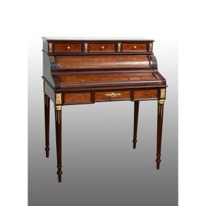 Bureau d'écriture Napoléon III Ancien En Bois Polychrome. France, XIXe Siècle.