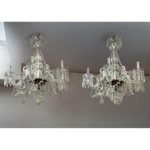 Pair Of Antique Neapolitan Chandeliers From The Early 20th Century.