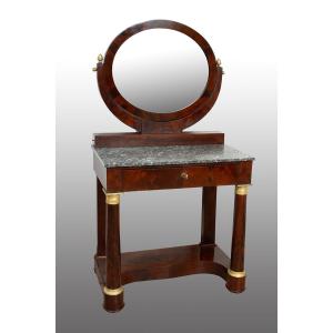 Coiffeuse ancienne de style Empire en acajou. France, début du XIXe siècle.