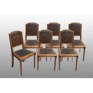 Ensemble de six chaises françaises du XIXe siècle.
