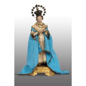 An Antique Sculpture Depicting The Immaculate Virgin Mary, 19th Century.