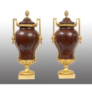 Paire de grands vases H66cm France XIXe siècle.