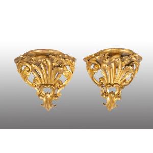 Paire d'étagères anciennes Louis-Philippe de Florence, XIXe siècle.