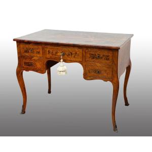 Antique Transitional Louis XIV // Louis XVI Neapolitan Center-of-room Desk, 18th Century