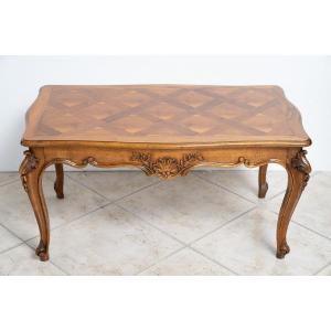 Low Coffee Table Made Of Solid Walnut