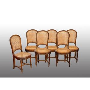 Set Of Six Antique Chairs From The 19th Century