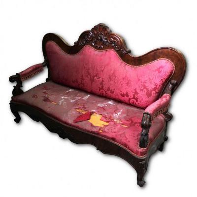 Antique Louis Philippe Naples Sofa 19th Century