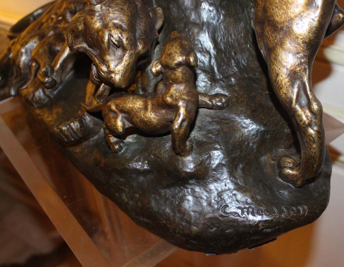 Clovis, Edmond Masson (family Of Bronze Tigers Circa 1880)-photo-3