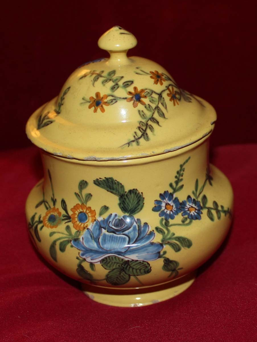 Marseille 17th Century Covered Sugar Bowl (fauchier Factory)-photo-4