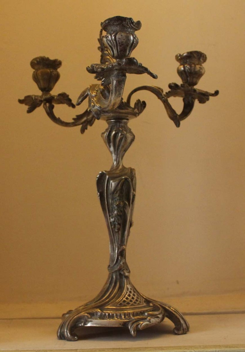 CANDELABRES bronze fin XIX  (paire)-photo-2