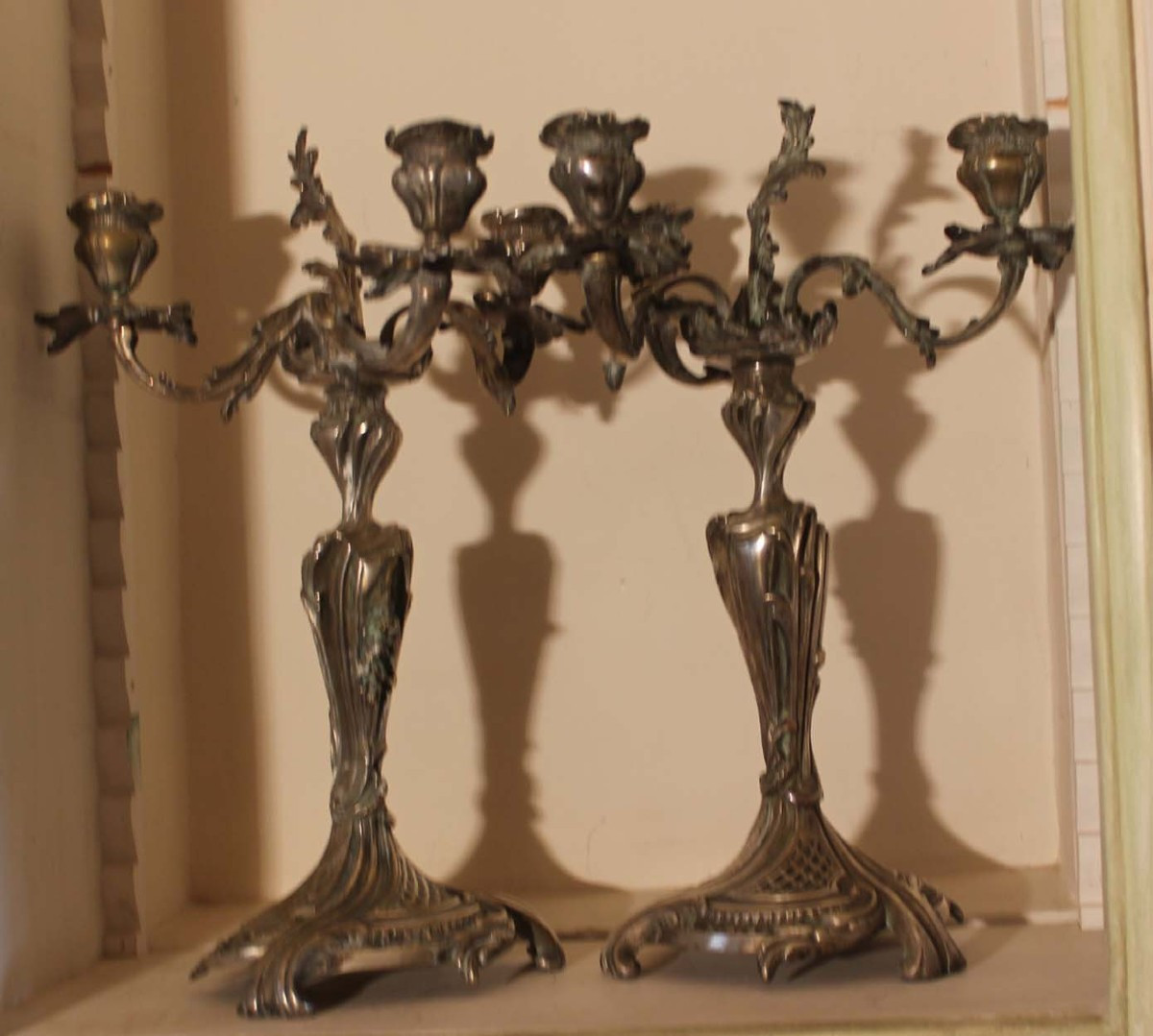 CANDELABRES bronze fin XIX  (paire)-photo-2