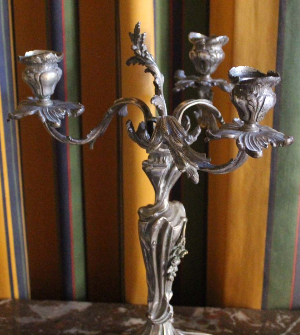 CANDELABRES bronze fin XIX  (paire)-photo-3
