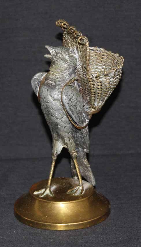 Decorative Object Representing A Bird Carrying A Basket-photo-3