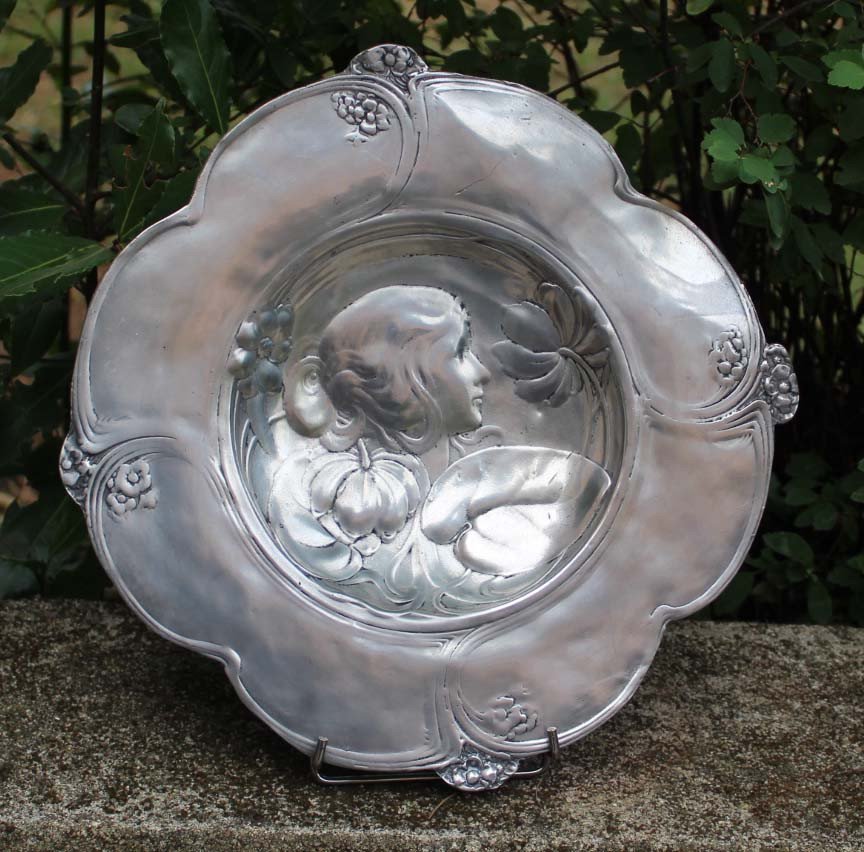 Art Nouveau Tin Dish