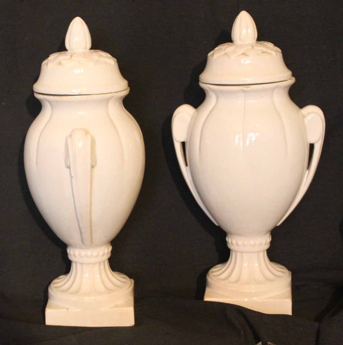 White Covered Vases (gien?)-photo-3