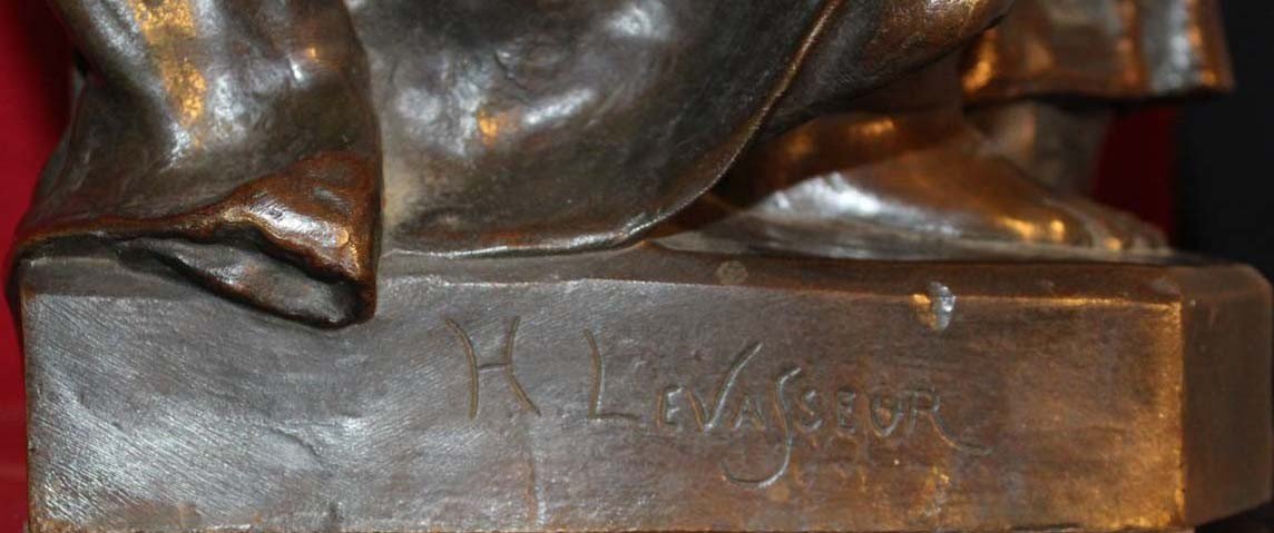 Sculpture en Bronze , signée Henri LEVASSEUR , 19ème siècle, Fondeur: SIOT-photo-3