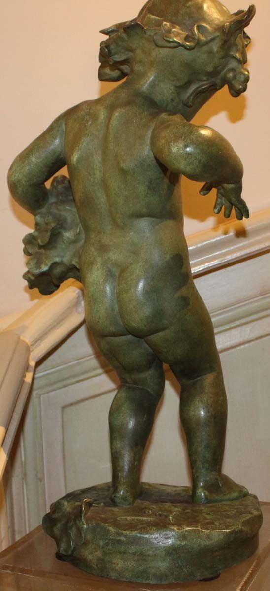 Sculpture BACCHUS bronze par Charles Louis MALRIC , Fondeur: SUSSE.-photo-3