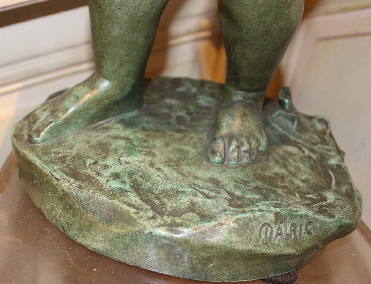 Sculpture BACCHUS bronze par Charles Louis MALRIC , Fondeur: SUSSE.-photo-1