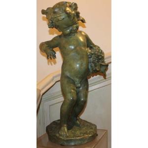 Sculpture BACCHUS bronze par Charles Louis MALRIC , Fondeur: SUSSE.