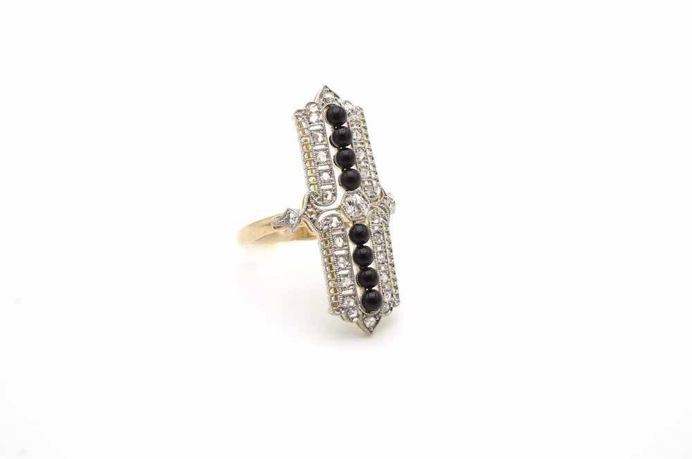 Art Deco Onyx And Diamond Ring-photo-3