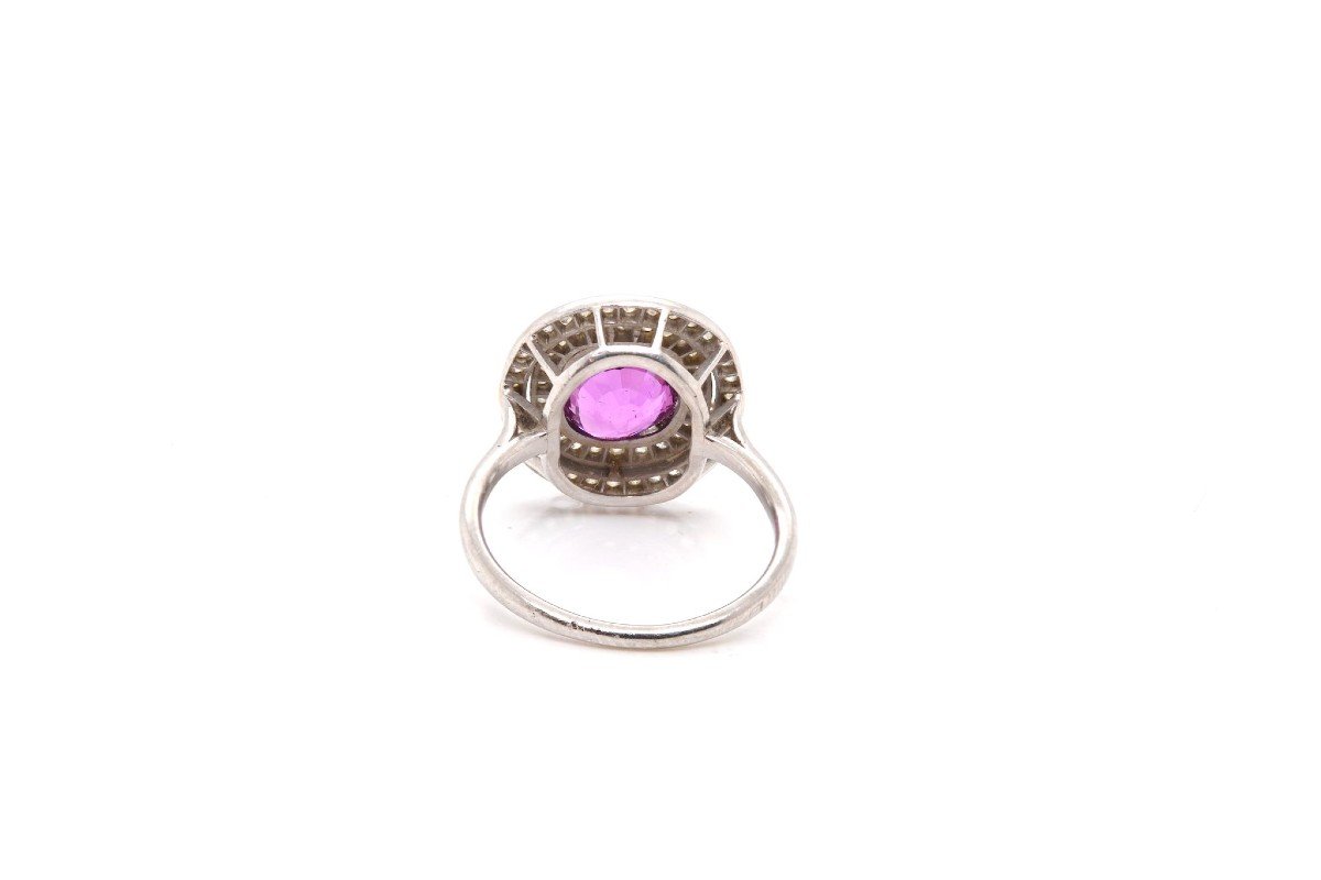 Old Ring Set With A Pink Sapphire And Diamonds-photo-1