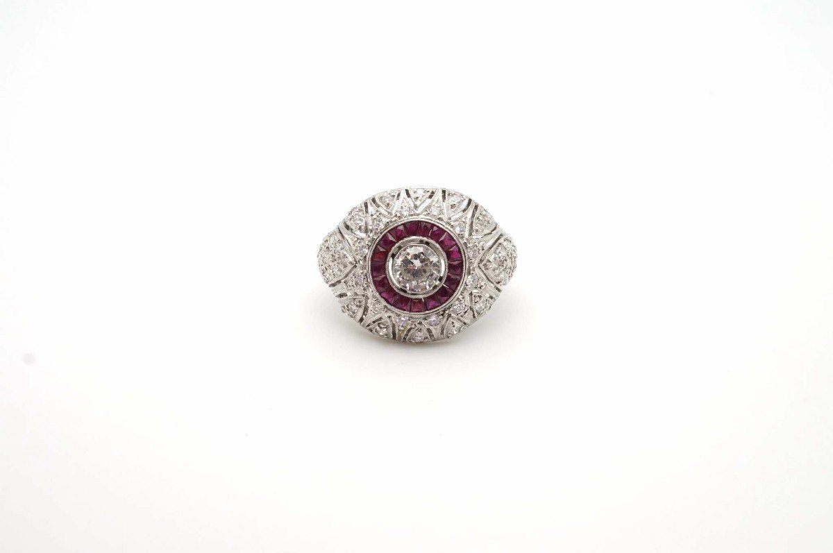 Diamond Dome Ring In Platinum-photo-2
