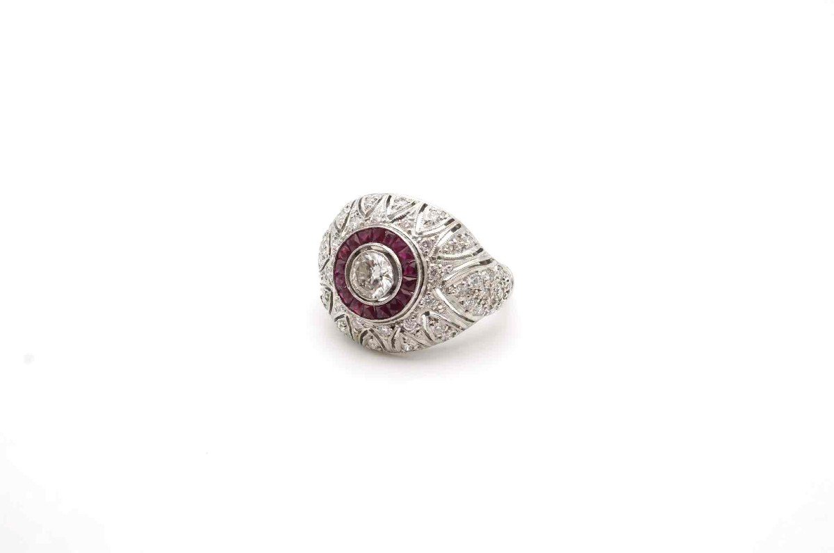 Diamond Dome Ring In Platinum-photo-4