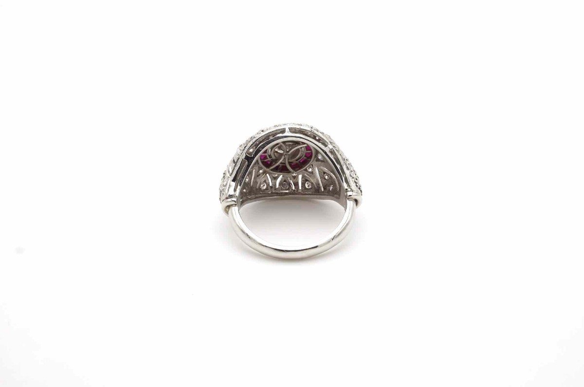 Diamond Dome Ring In Platinum-photo-1