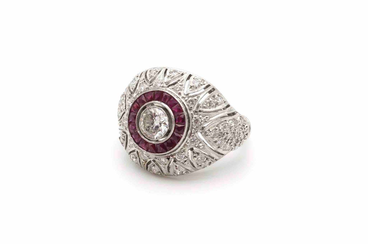Diamond Dome Ring In Platinum