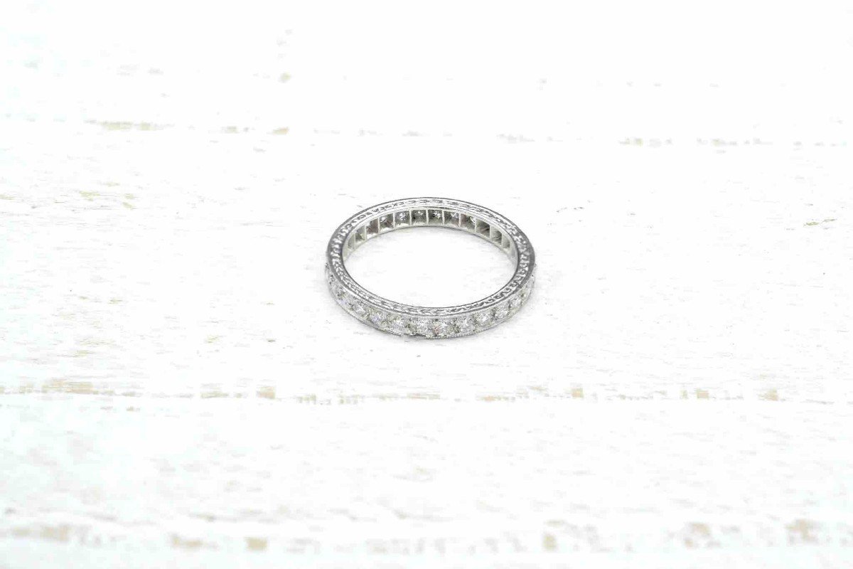 Vintage Style Diamond And Platinum Creative Wedding Ring-photo-3