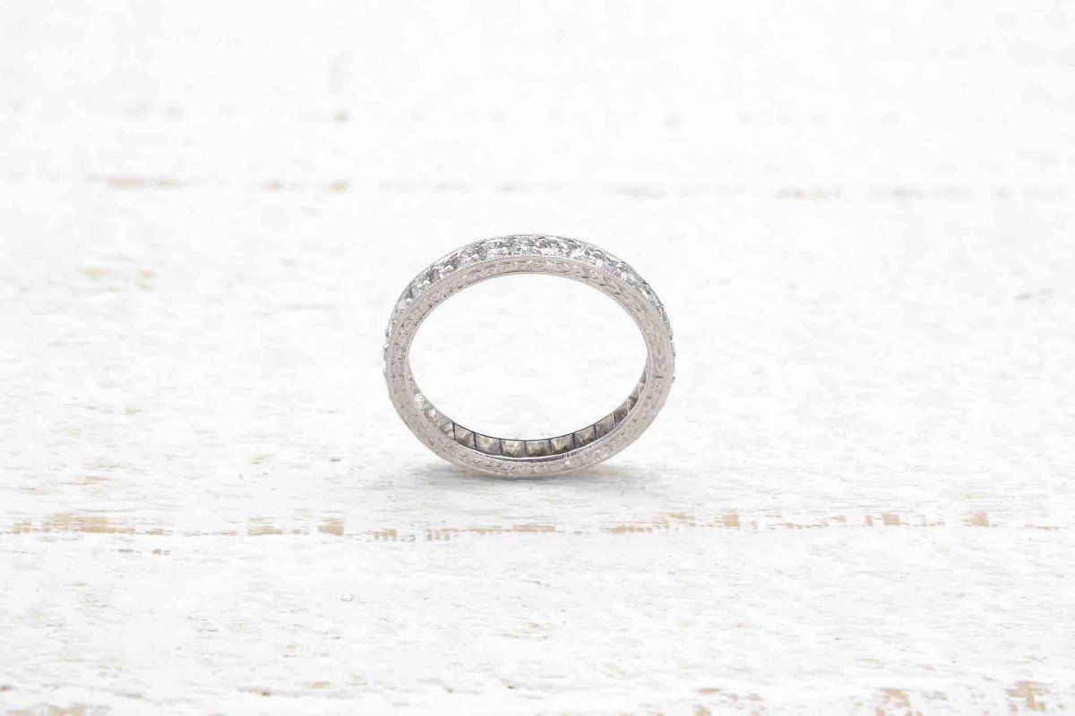 Vintage Style Diamond And Platinum Creative Wedding Ring-photo-4