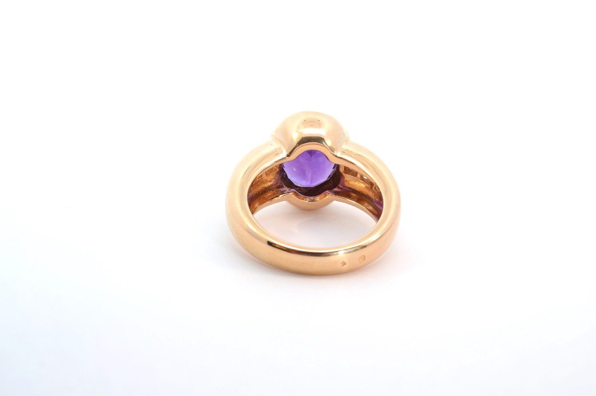 Amethyst And Diamond Ring In 18k Yellow Gold-photo-1