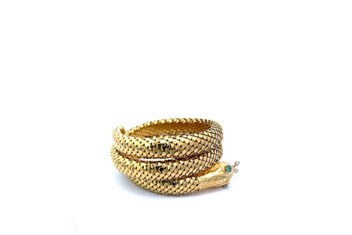 Snake Bracelet In 18k Yellow Gold-photo-3
