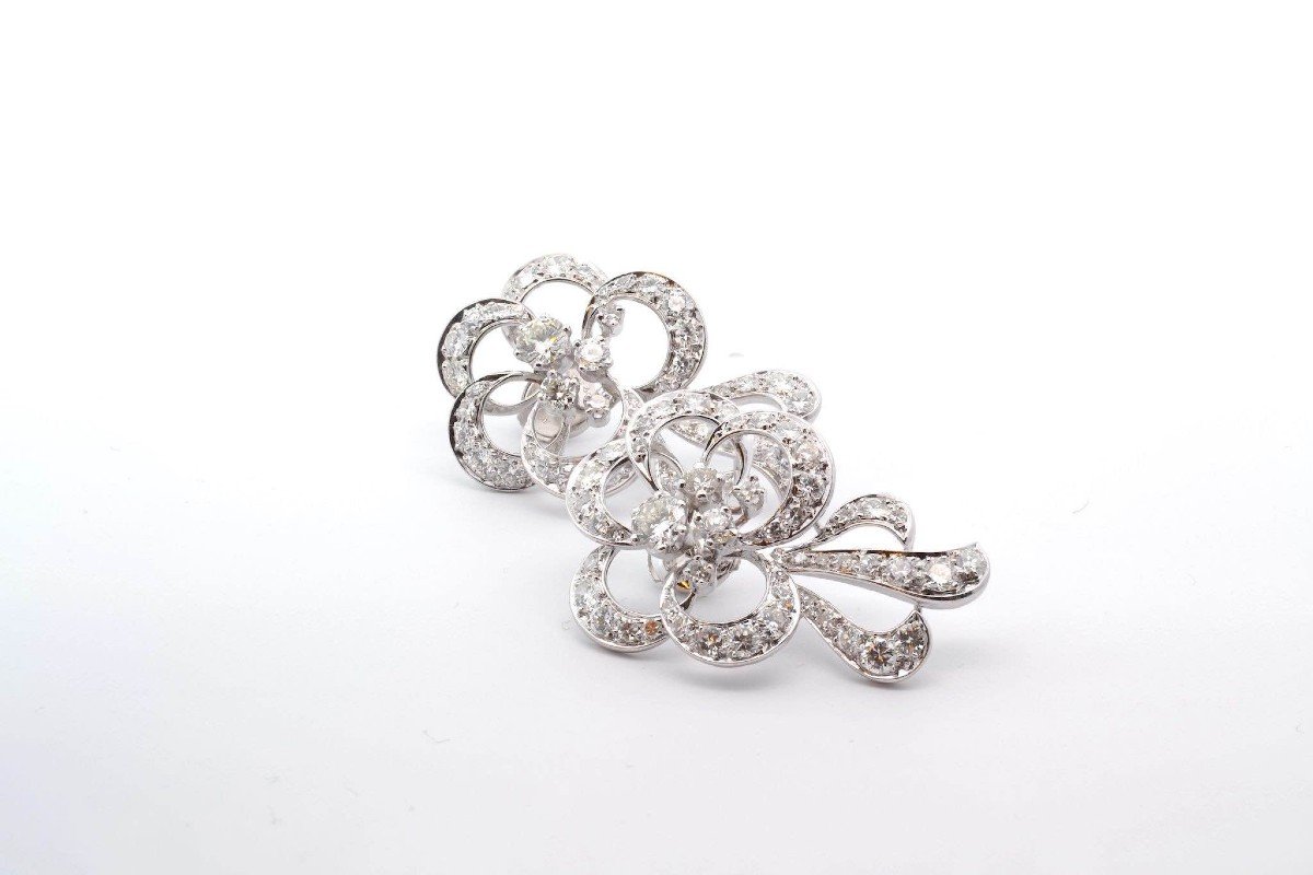 Boucles d'Oreilles Diamants Des Années 50-photo-2