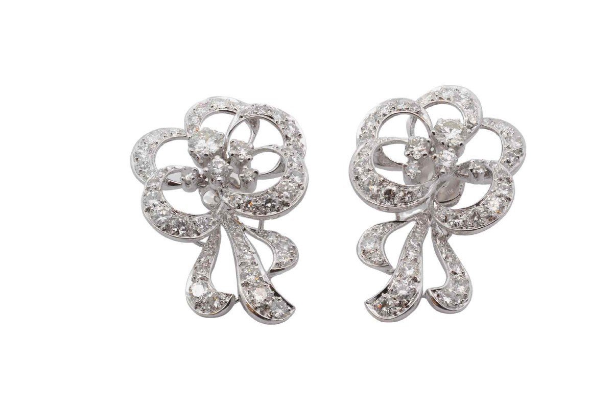 Boucles d'Oreilles Diamants Des Années 50